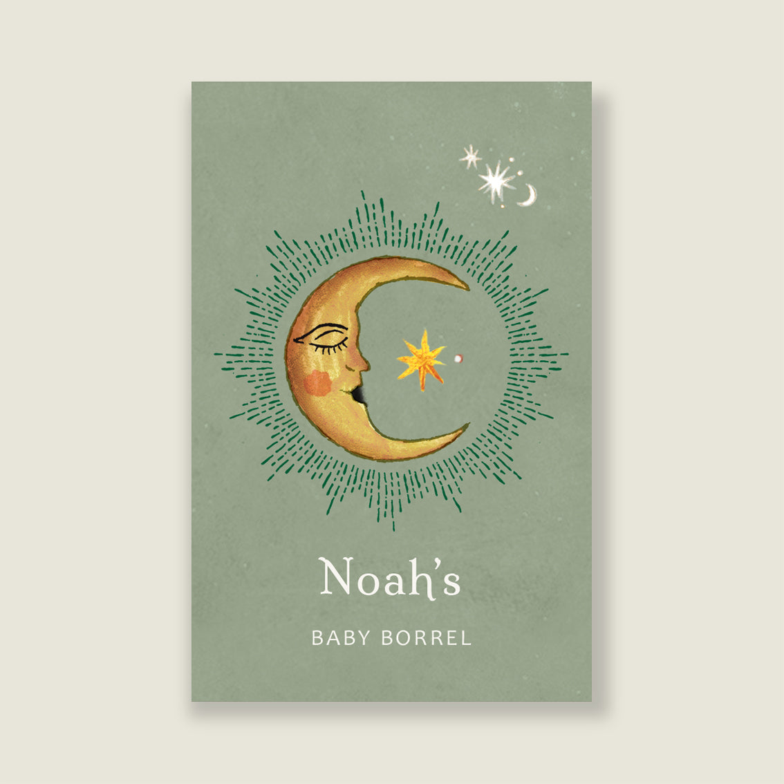 Maternity party card Moon lightgreen