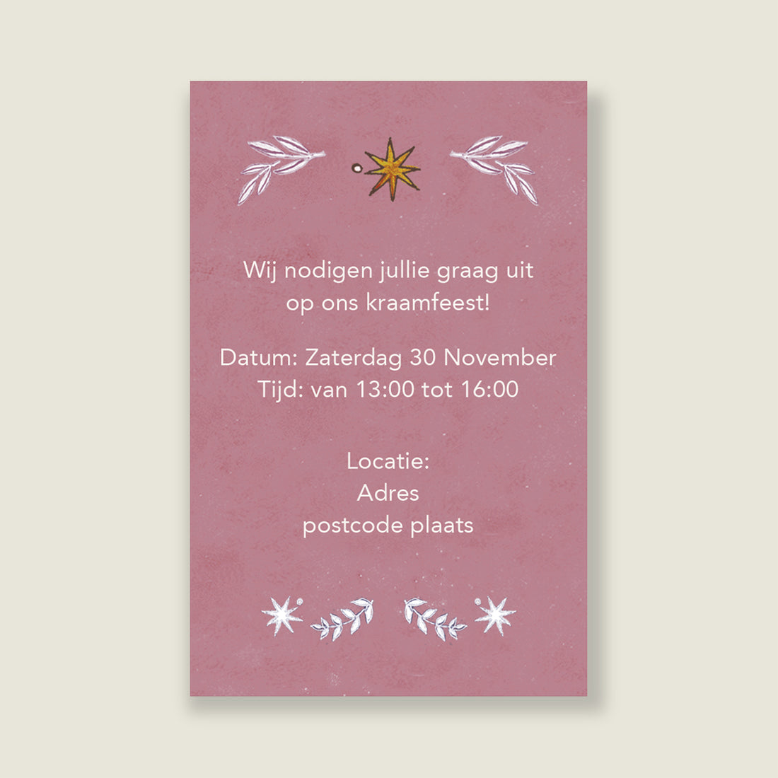Baby shower card Swanpearl pink