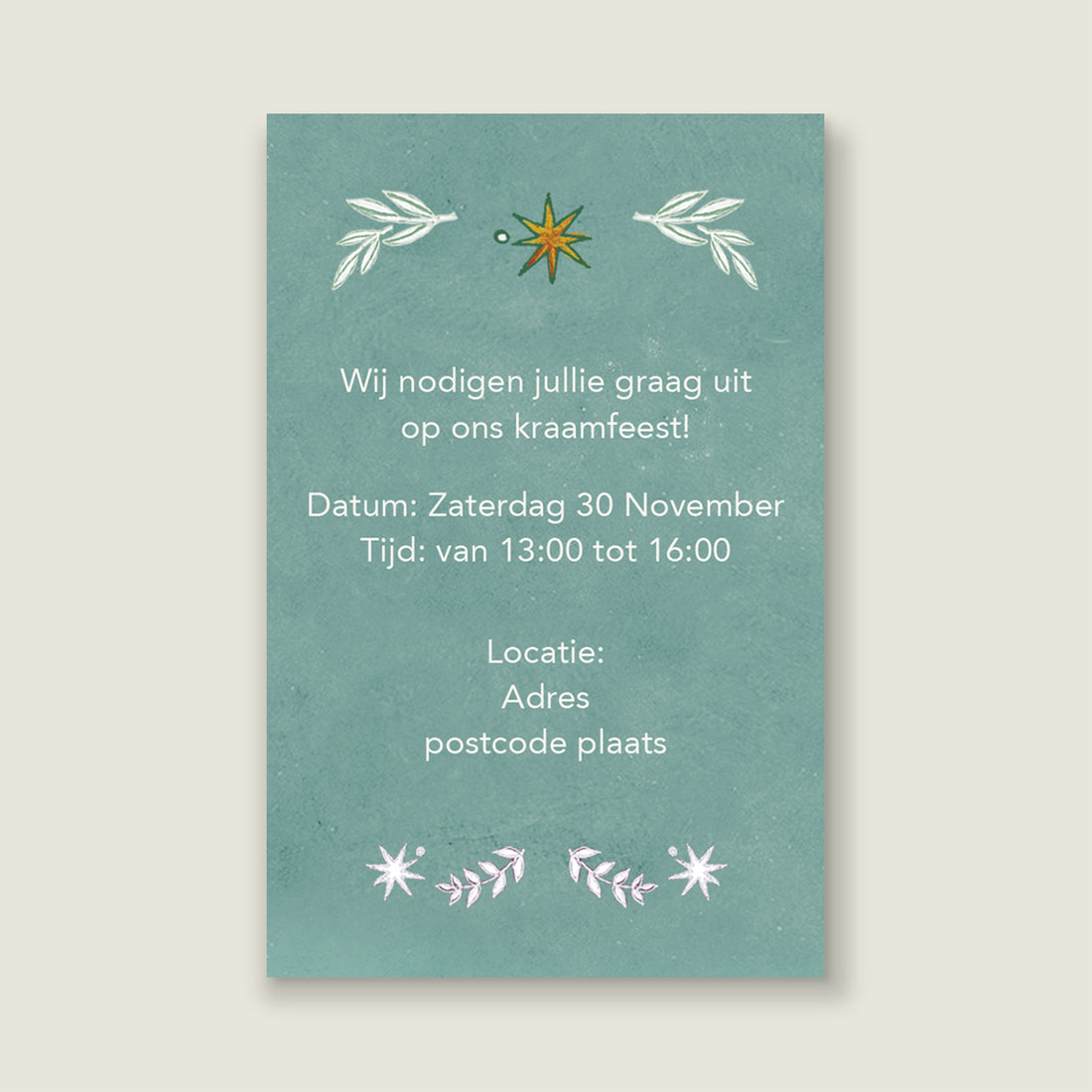 Baby shower card Unipalms green