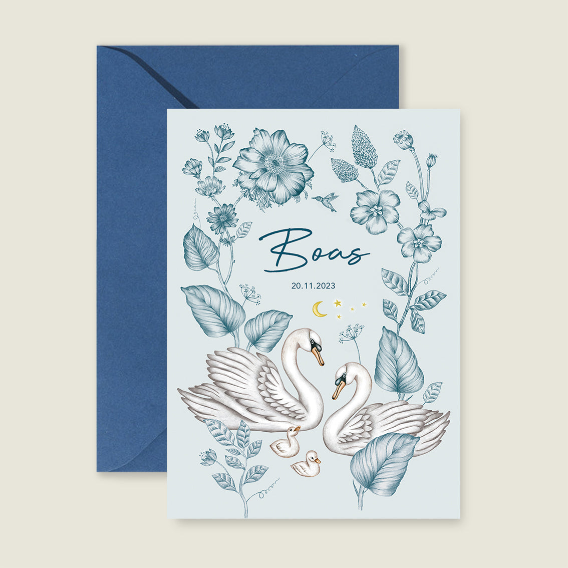 Sample Swan flowers family blue