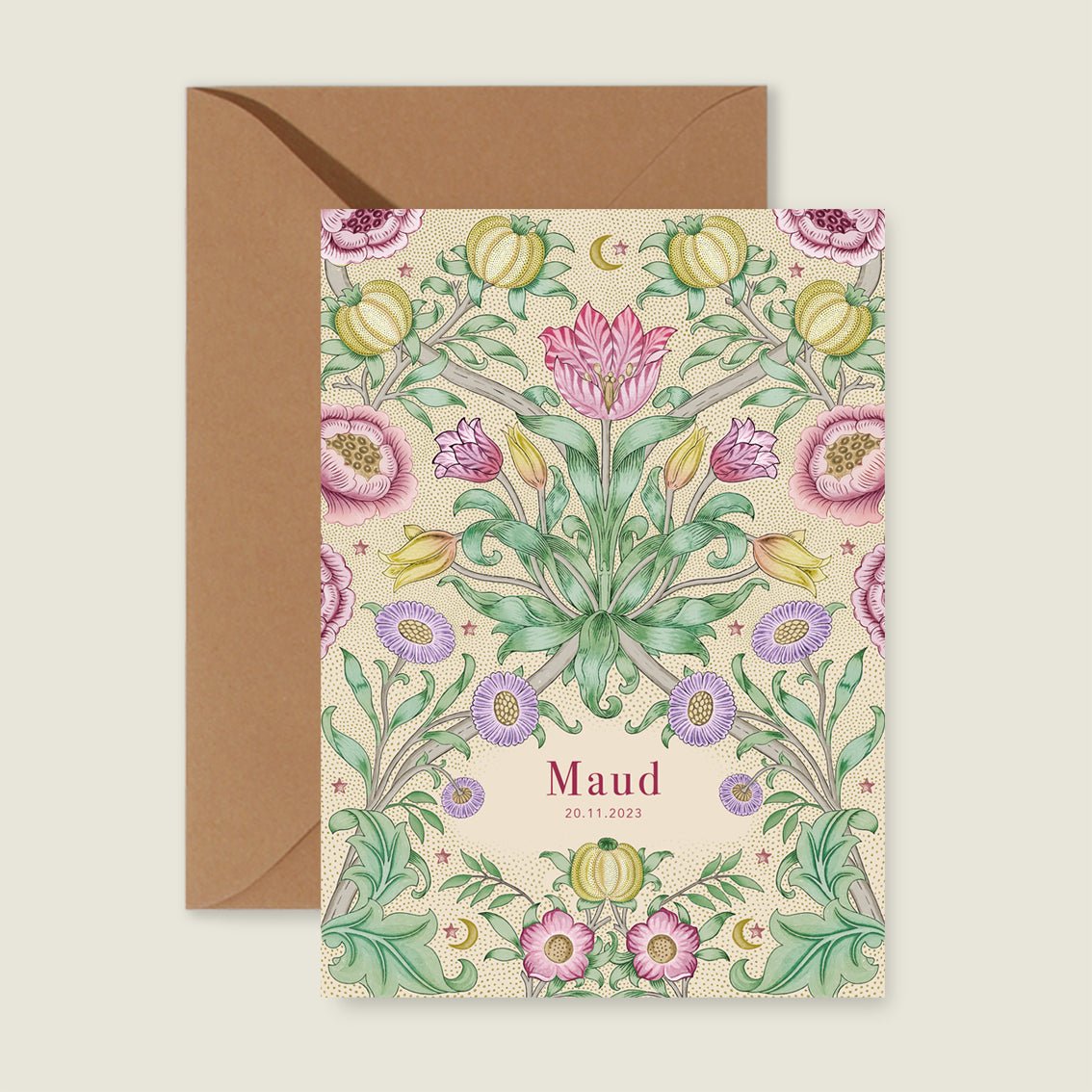 Geboortekaartje Blooming Flowers Pink - Story of July