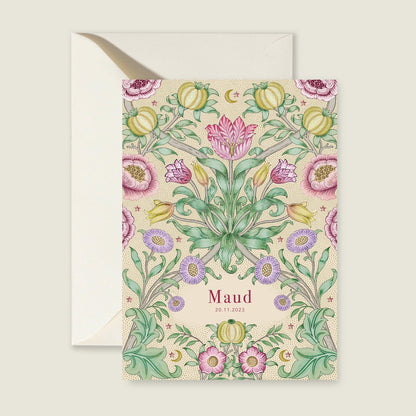 Geboortekaartje Blooming Flowers Pink - Story of July