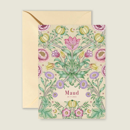 Geboortekaartje Blooming Flowers Pink - Story of July