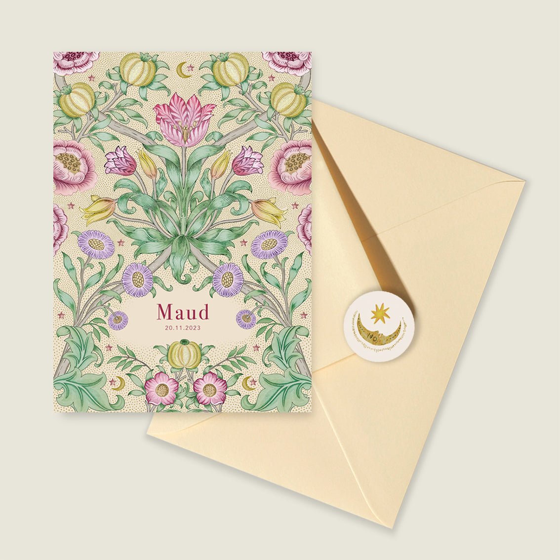 Geboortekaartje Blooming Flowers Pink - Story of July