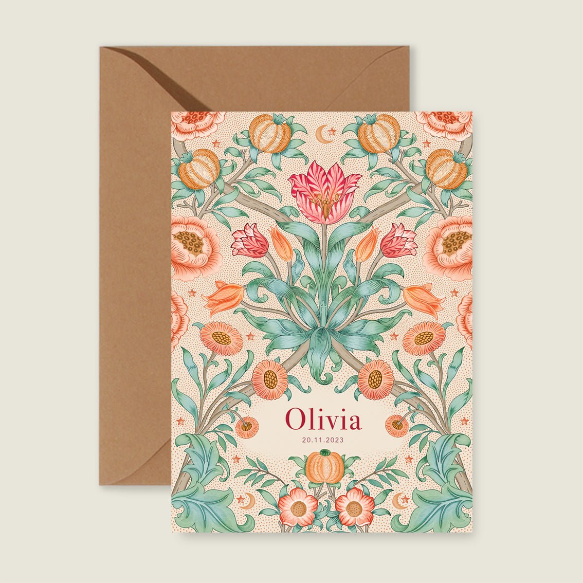 Geboortekaartje Blooming Flowers Red - Story of July