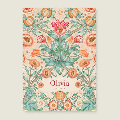 Geboortekaartje Blooming Flowers Red - Story of July