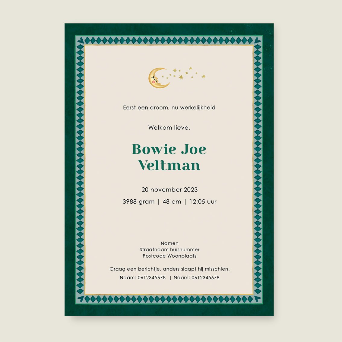 Geboortekaartje Bosdieren - Story of July