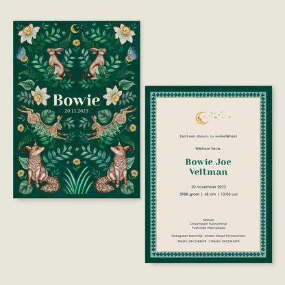 Geboortekaartje Bosdieren - Story of July