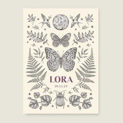 Geboortekaartje Butterfly - Story of July
