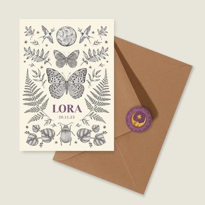 Geboortekaartje Butterfly - Story of July
