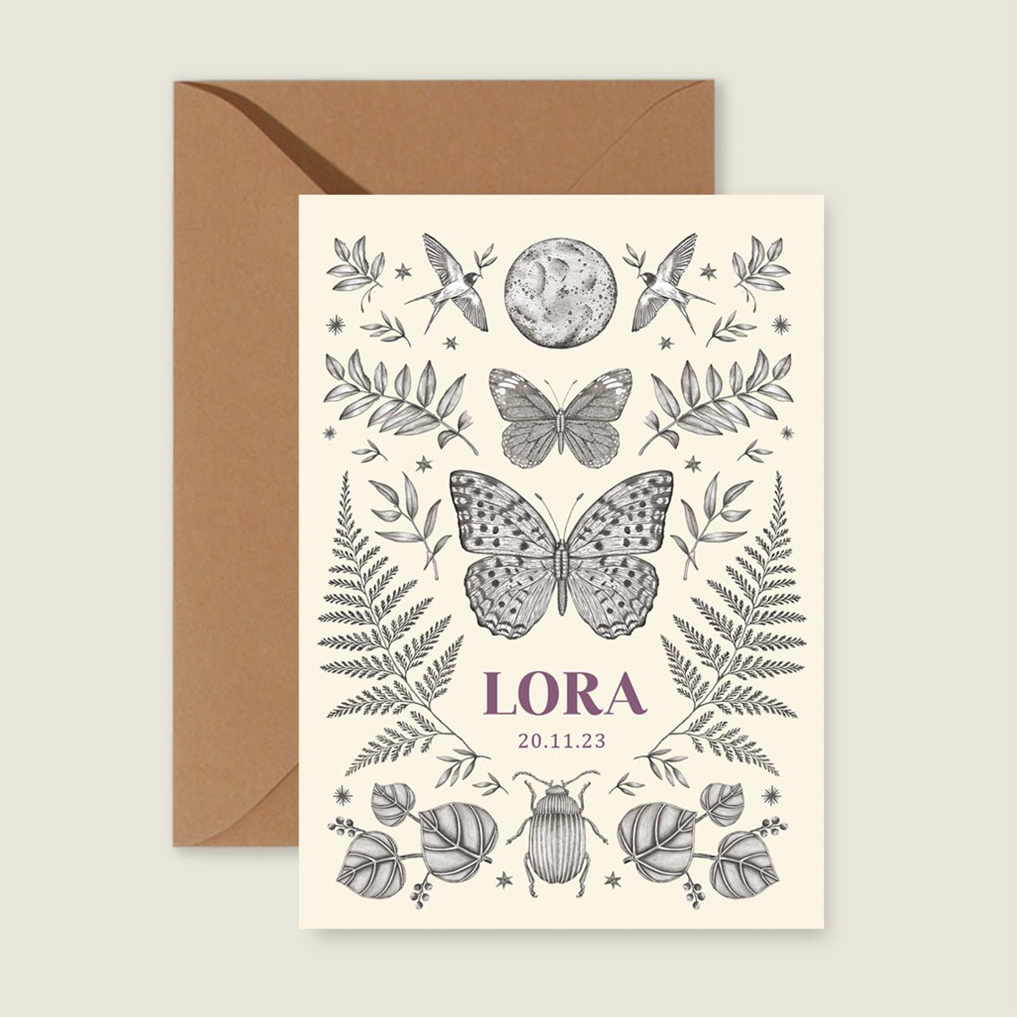 Geboortekaartje Butterfly - Story of July