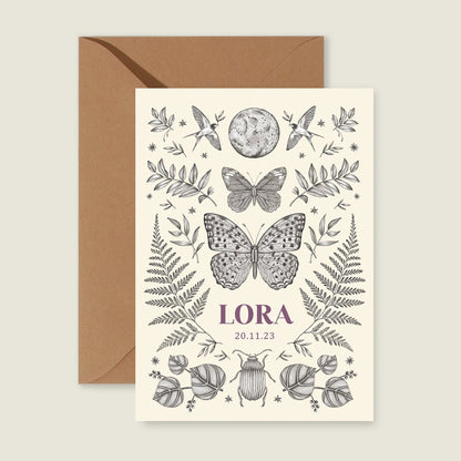 Geboortekaartje Butterfly - Story of July