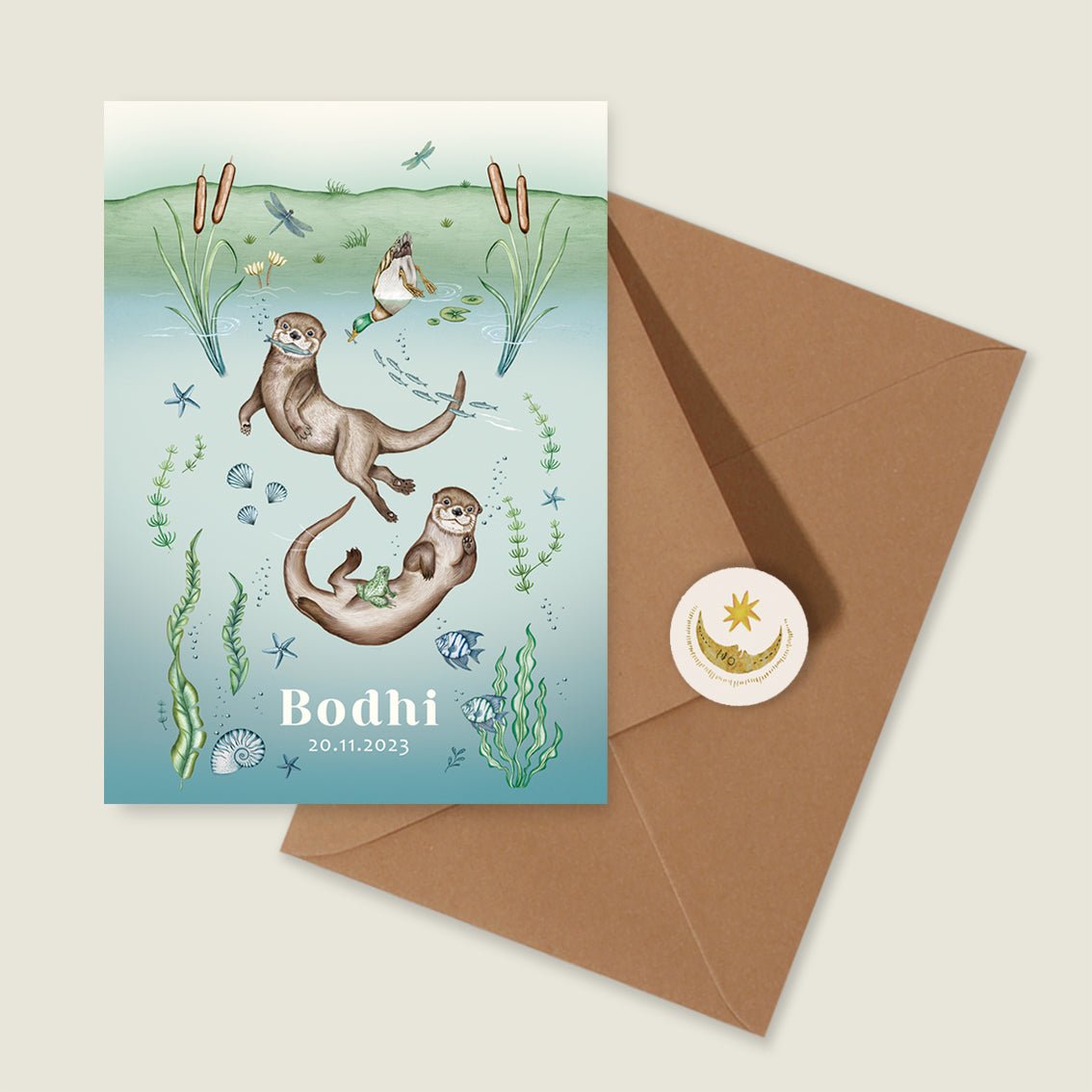 Geboortekaartje Cheeky Otters Lake - Story of July