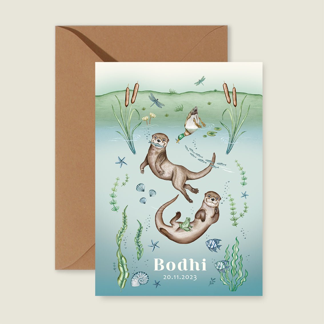 Geboortekaartje Cheeky Otters Lake - Story of July