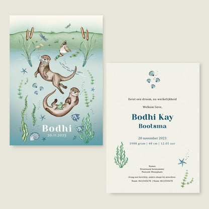 Geboortekaartje Cheeky Otters Lake - Story of July