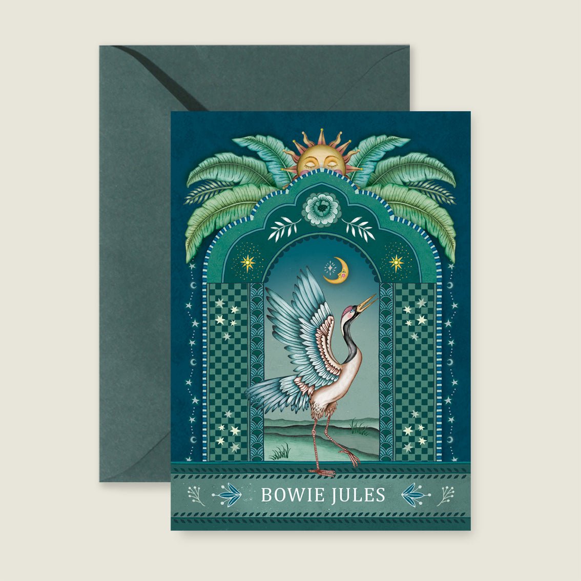 Geboortekaartje Crane Bird Blue - Story of July