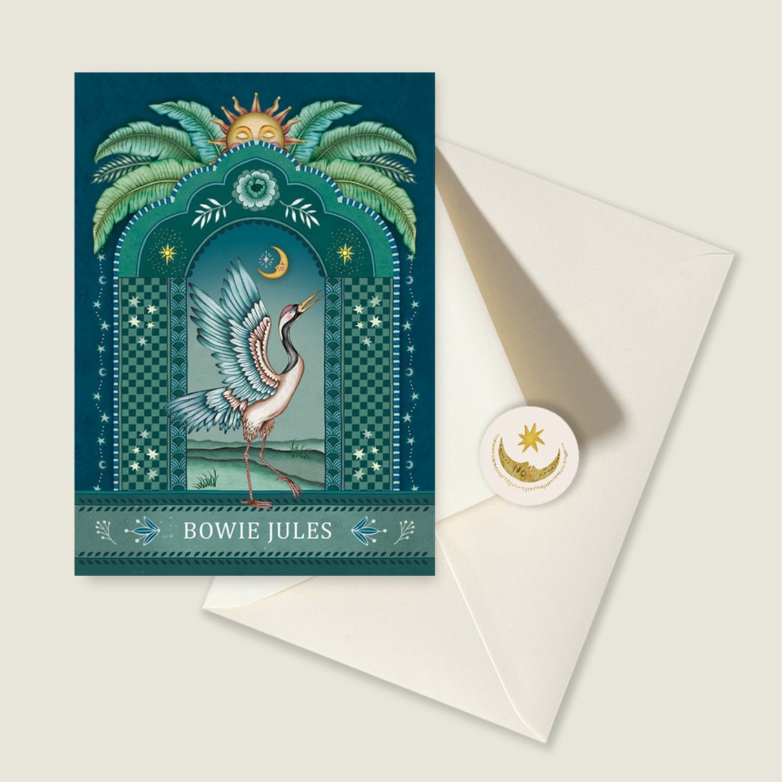 Geboortekaartje Crane Bird Blue - Story of July