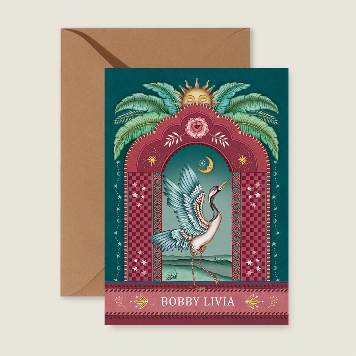 Geboortekaartje Crane Bird Red - Story of July