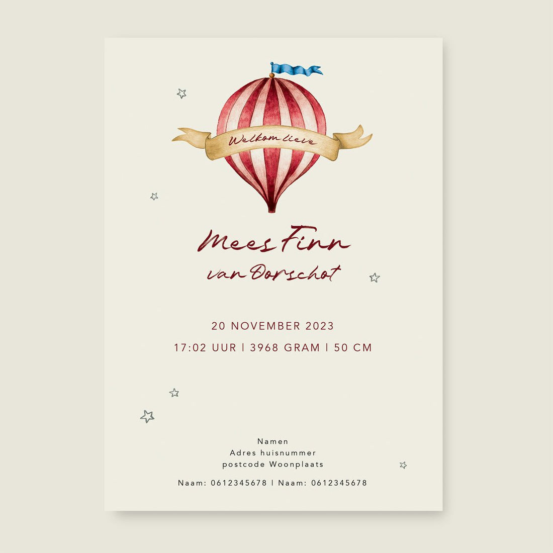 Geboortekaartje Jumping Lion - Story of July