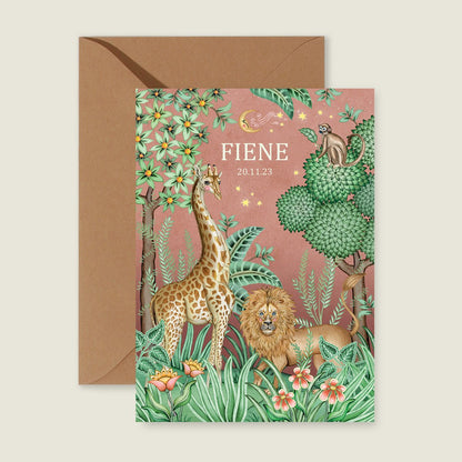 Geboortekaartje Lion And The Giraffe Terra - Story of July