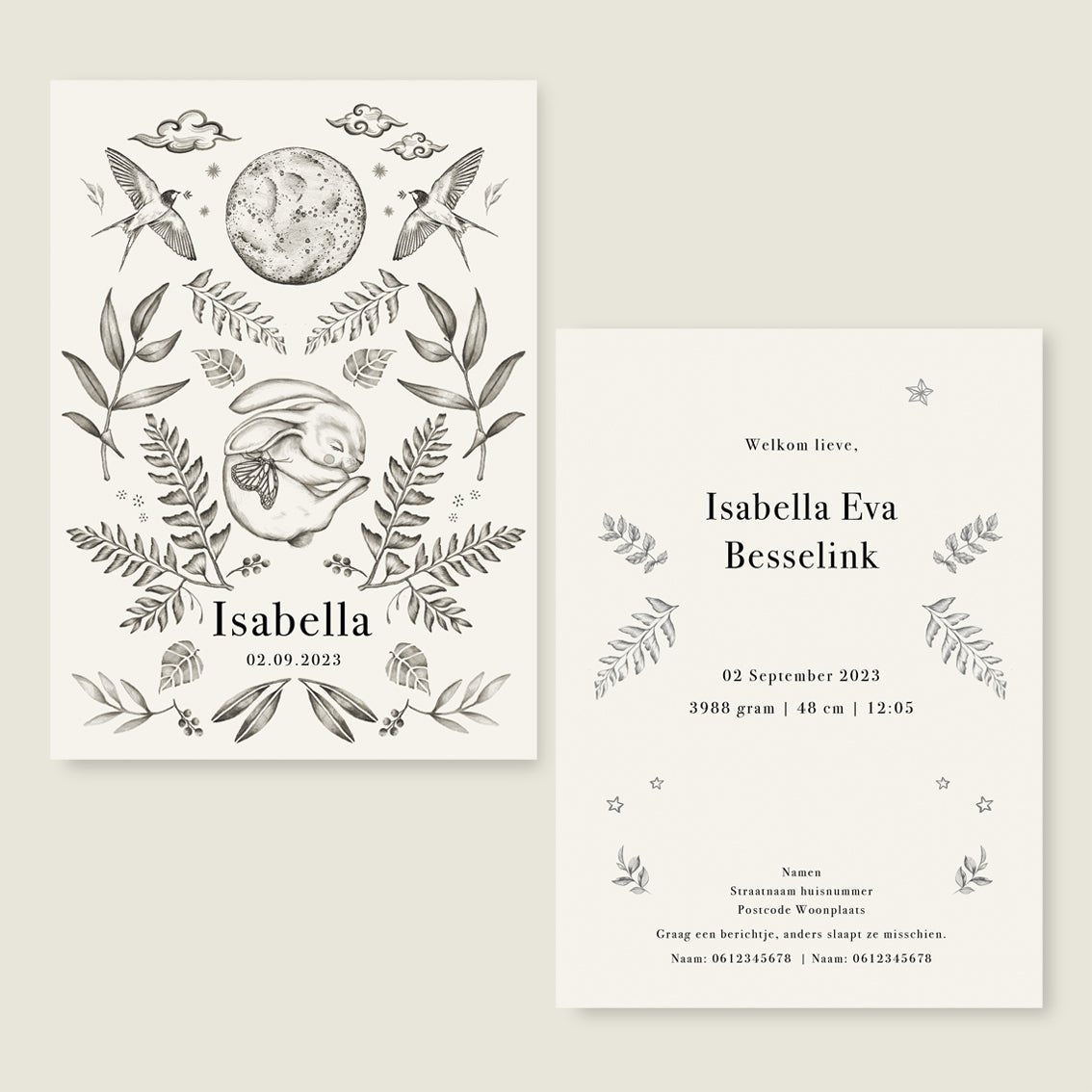 Geboortekaartje Little Rabbit - Story of July