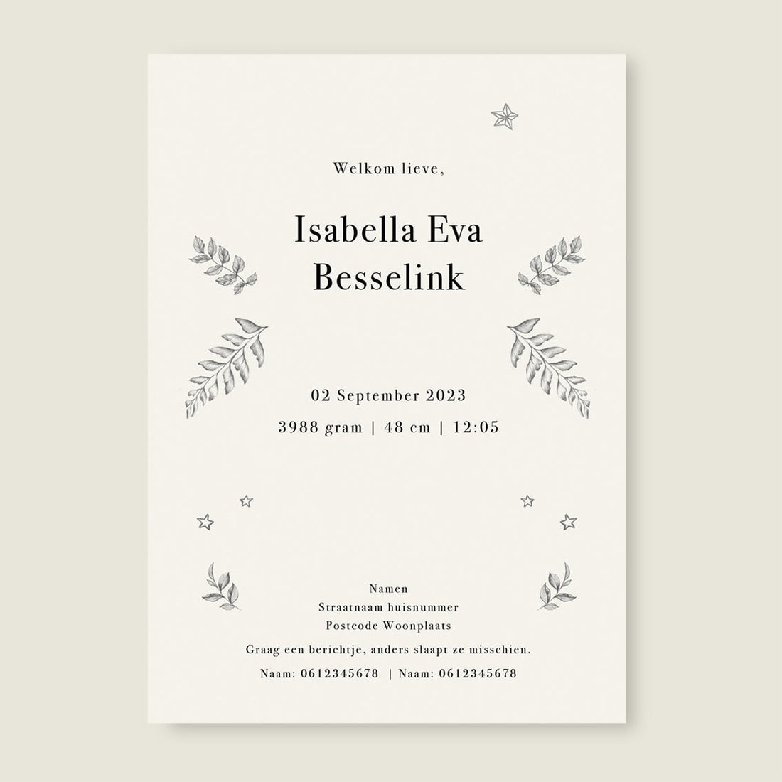 Geboortekaartje Little Rabbit - Story of July