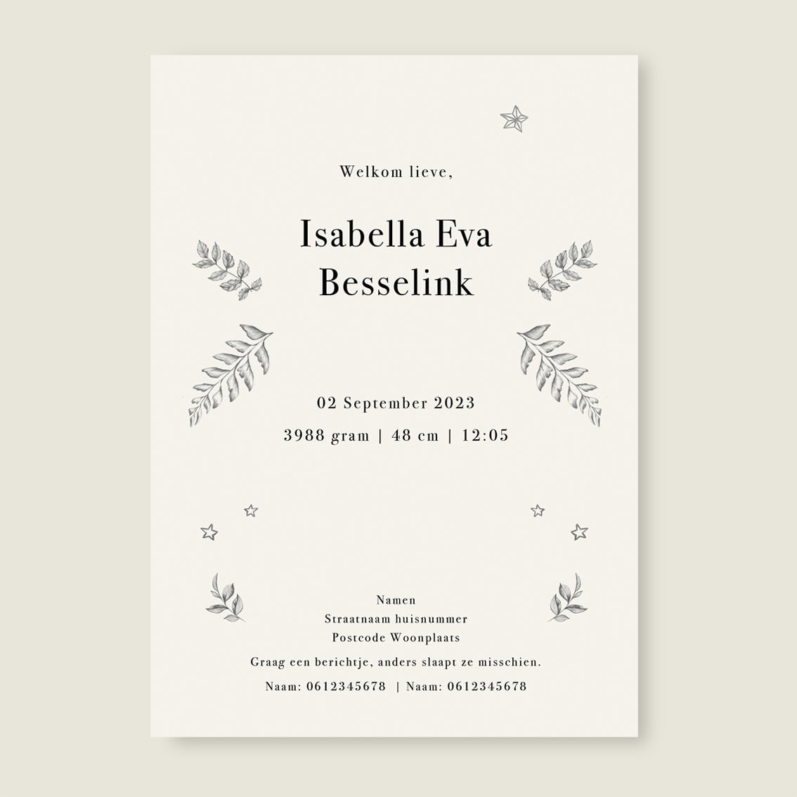 Geboortekaartje Little Rabbit - Story of July