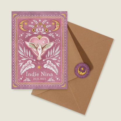 Geboortekaartje Love Dove Lila - Story of July