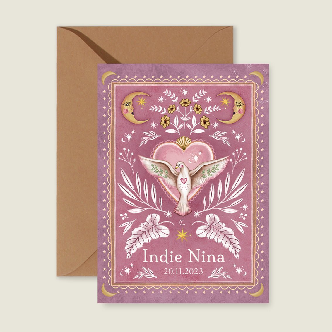 Geboortekaartje Love Dove Lila - Story of July