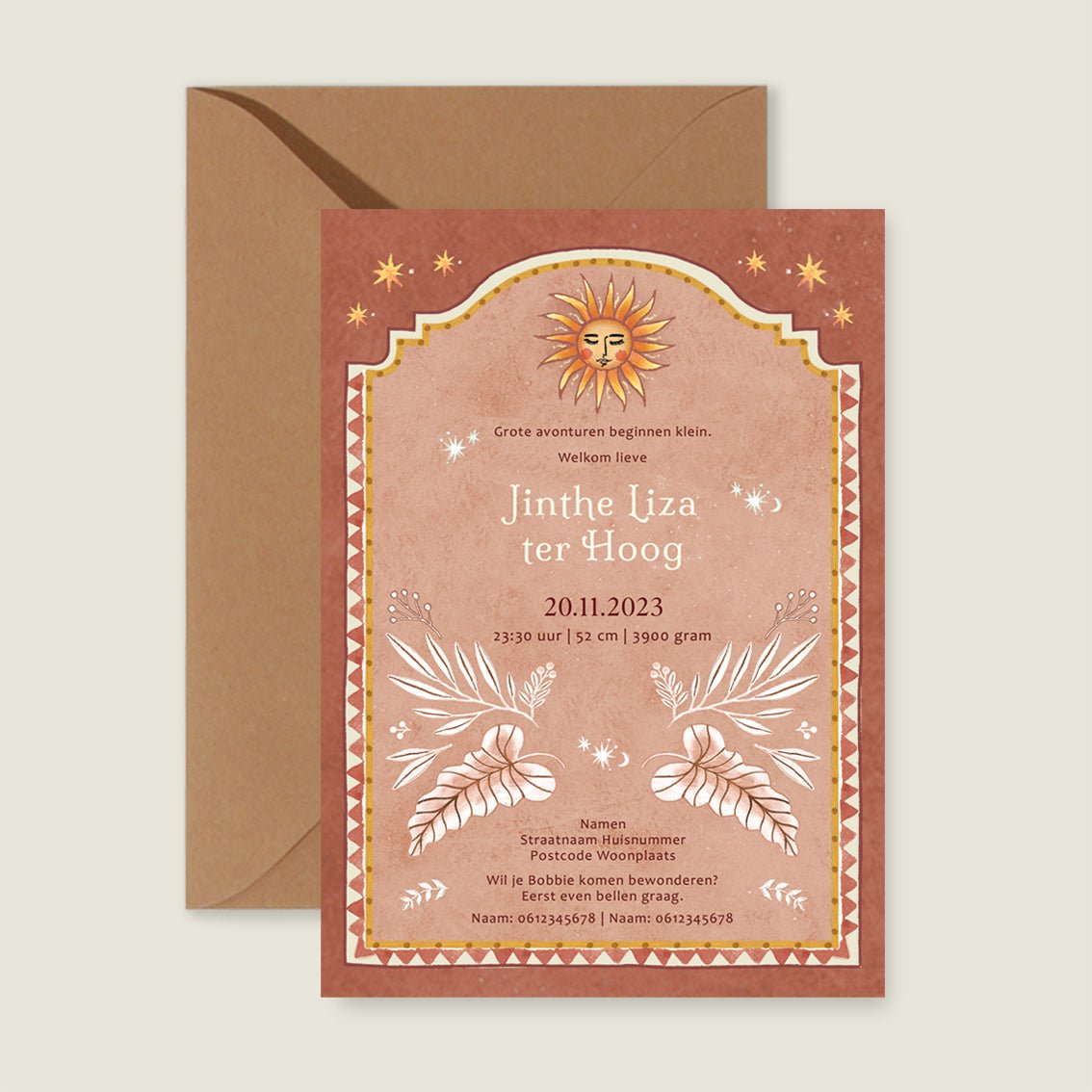 Geboortekaartje Love Dove Terra - Story of July