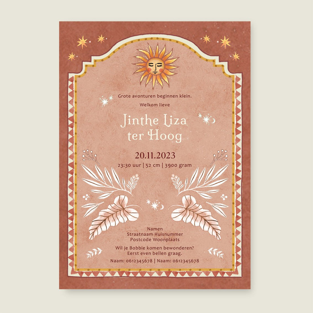 Geboortekaartje Love Dove Terra - Story of July