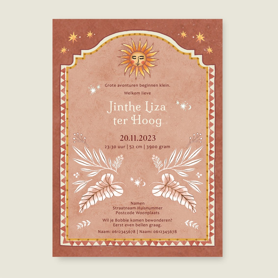 Geboortekaartje Love Dove Terra - Story of July