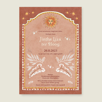 Geboortekaartje Love Dove Terra - Story of July