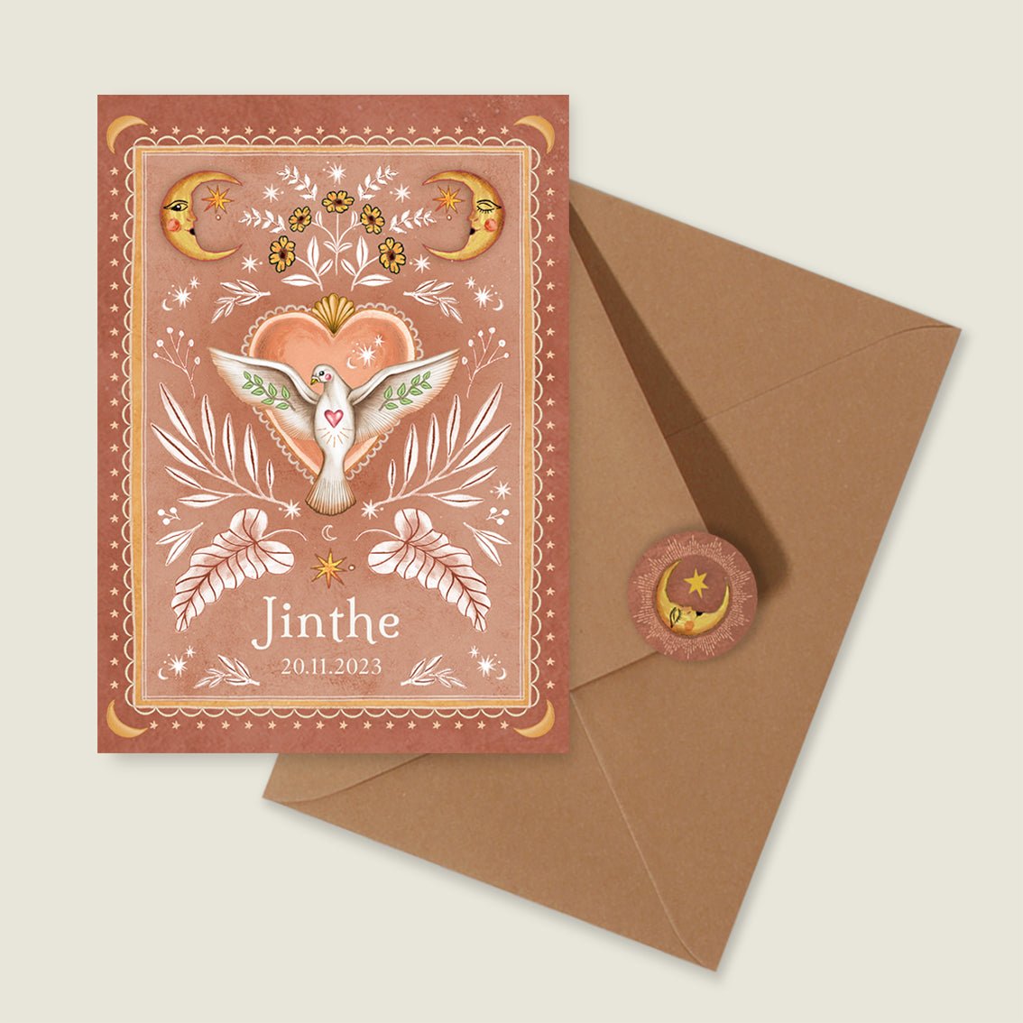 Geboortekaartje Love Dove Terra - Story of July