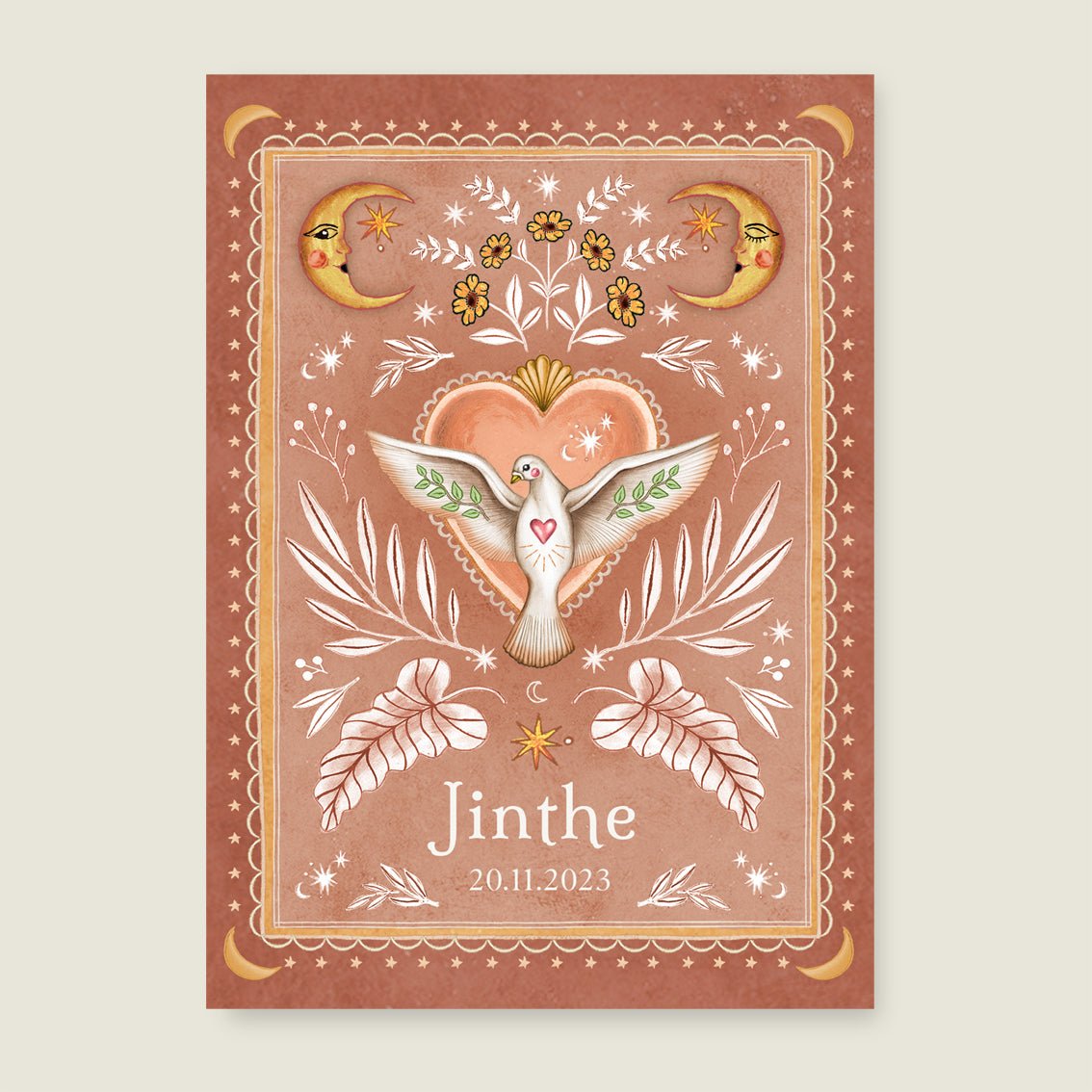 Geboortekaartje Love Dove Terra - Story of July