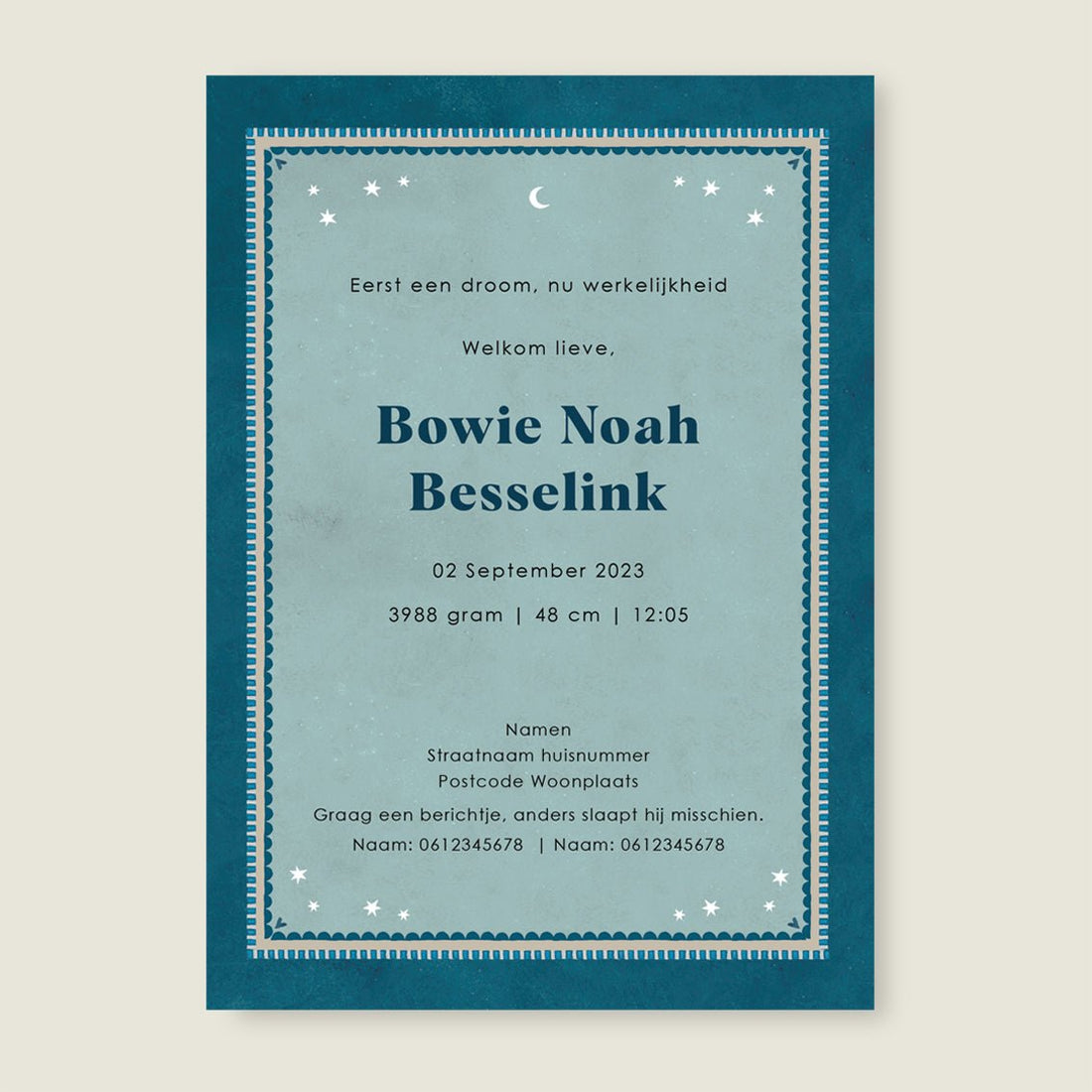 Geboortekaartje Monkey Balloon Blue - Story of July