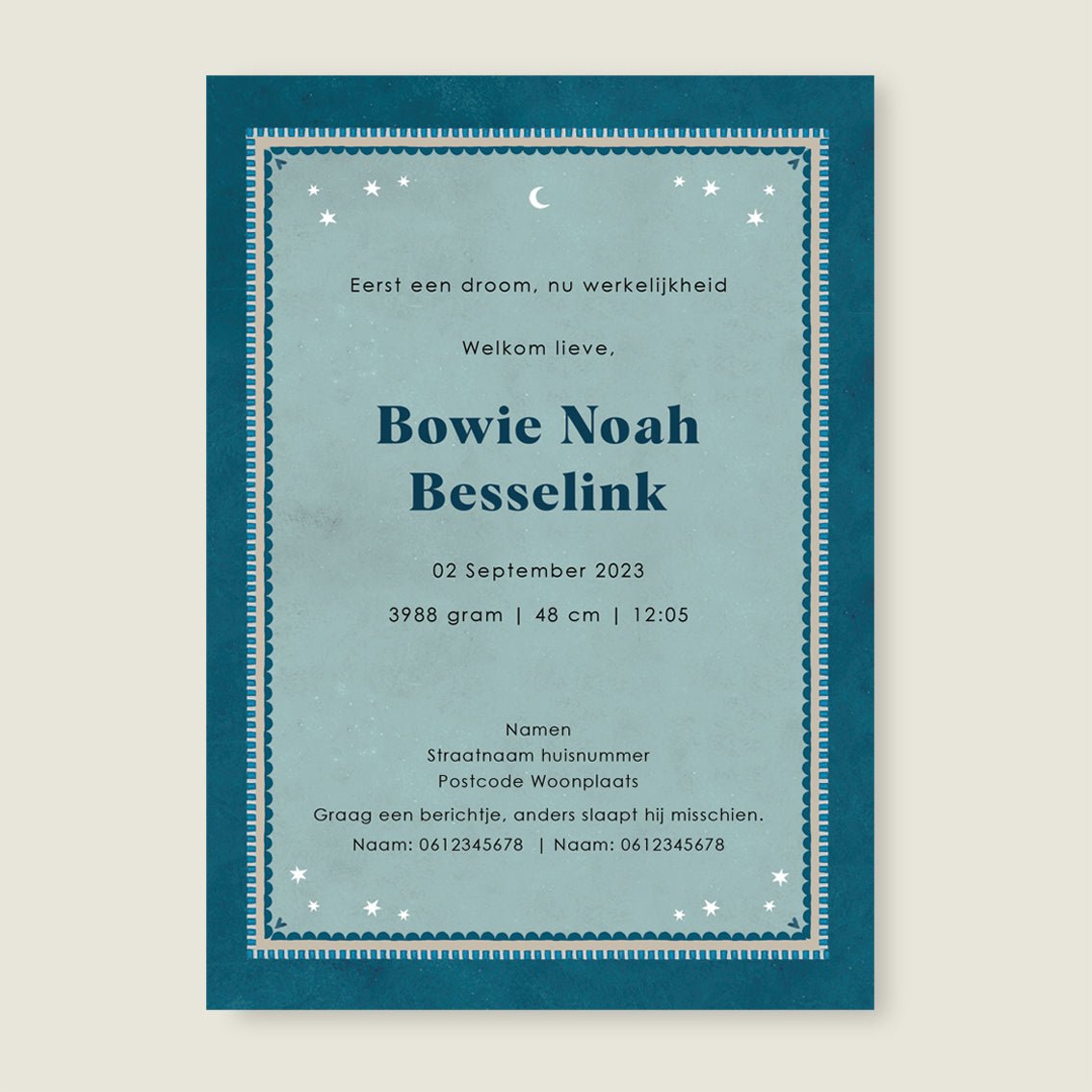 Geboortekaartje Monkey Balloon Blue - Story of July