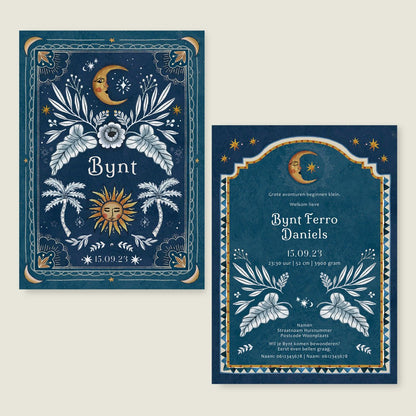 Geboortekaartje Moonchild Blue - Story of July