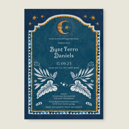 Geboortekaartje Moonchild Blue - Story of July