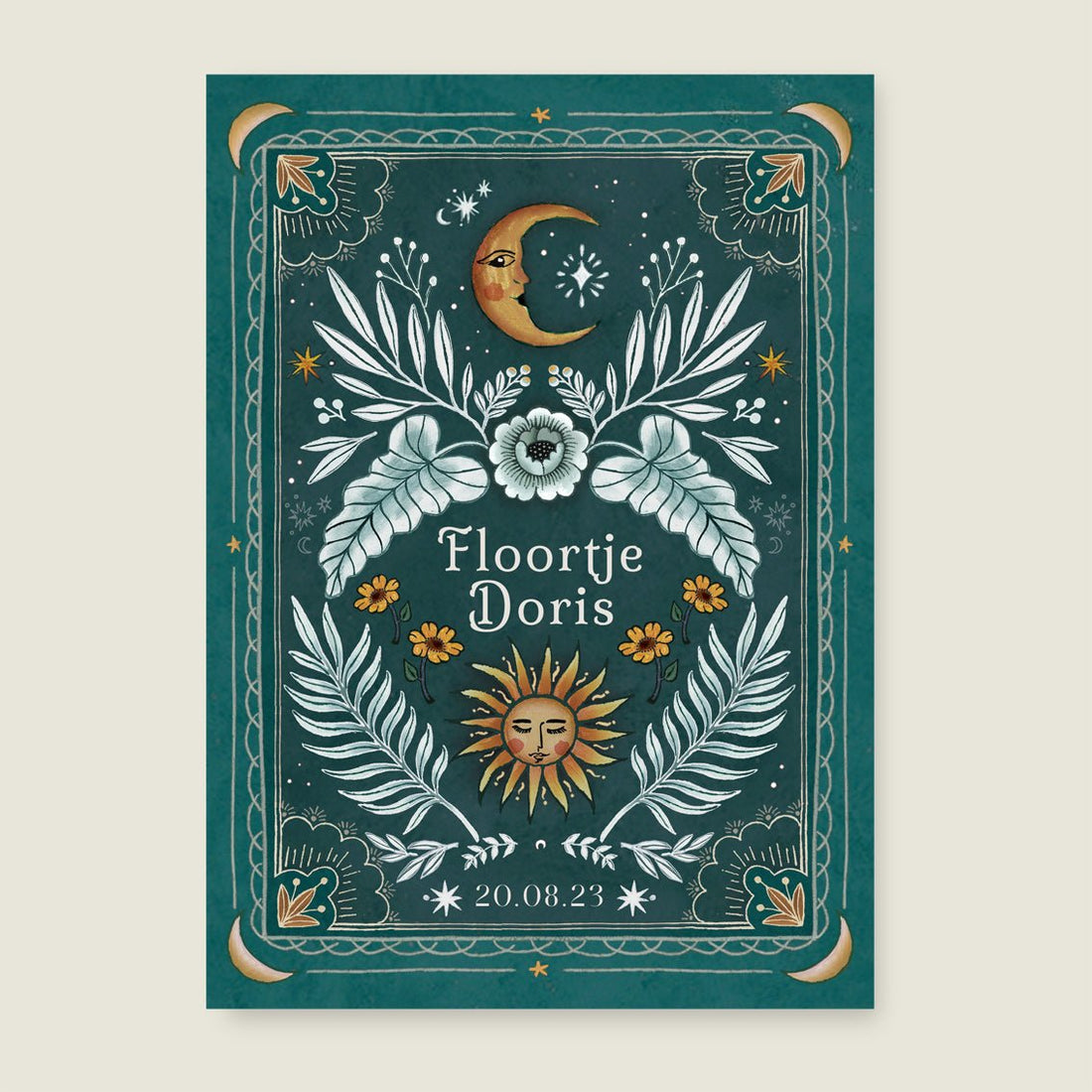 Geboortekaartje Moonchild Green - Story of July