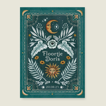 Geboortekaartje Moonchild Green - Story of July