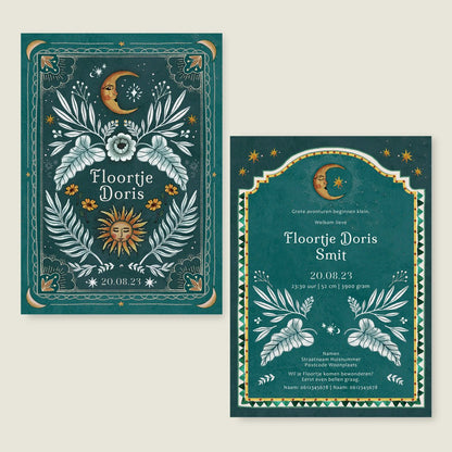 Geboortekaartje Moonchild Green - Story of July