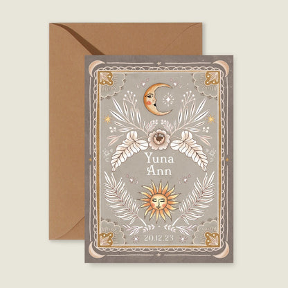 Geboortekaartje Moonchild Khaki - Story of July