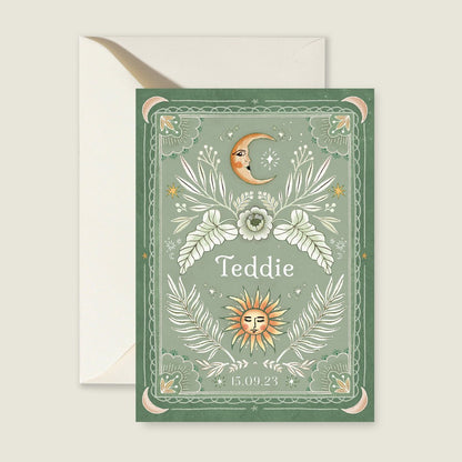 Geboortekaartje Moonchild Lightgreen - Story of July