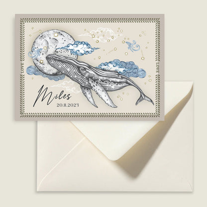 Geboortekaartje Moonlighting Whale - Story of July