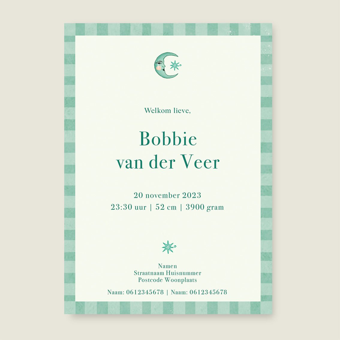 Geboortekaartje Nightingtales Green - Story of July