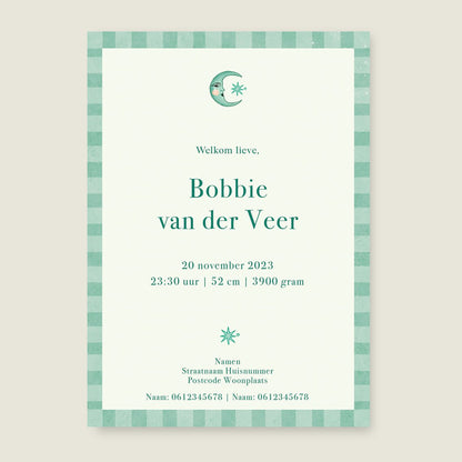 Geboortekaartje Nightingtales Green - Story of July