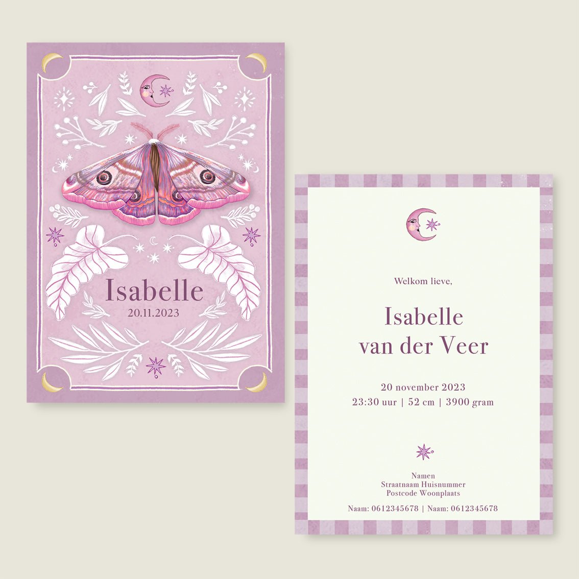 Geboortekaartje Nightingtales Lila - Story of July