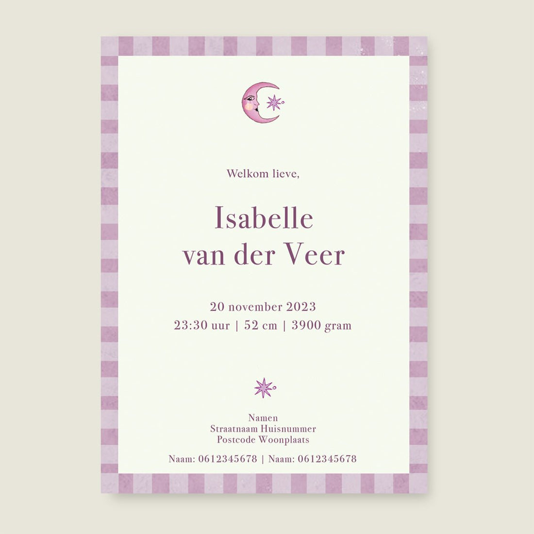 Geboortekaartje Nightingtales Lila - Story of July