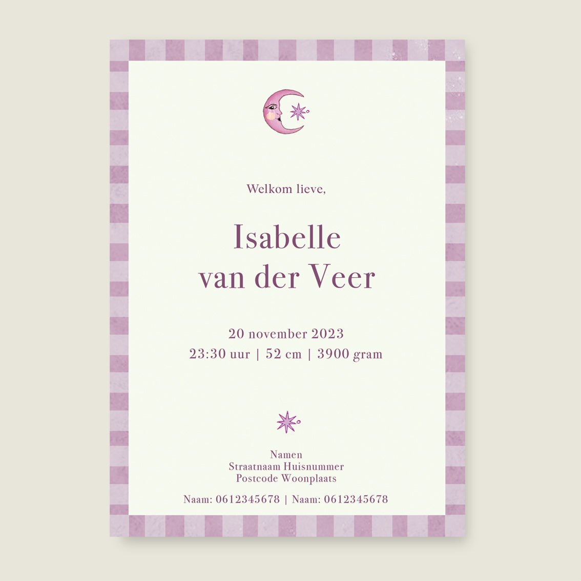 Geboortekaartje Nightingtales Lila - Story of July